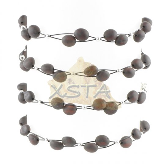 Black olive amber bracelet raw beads